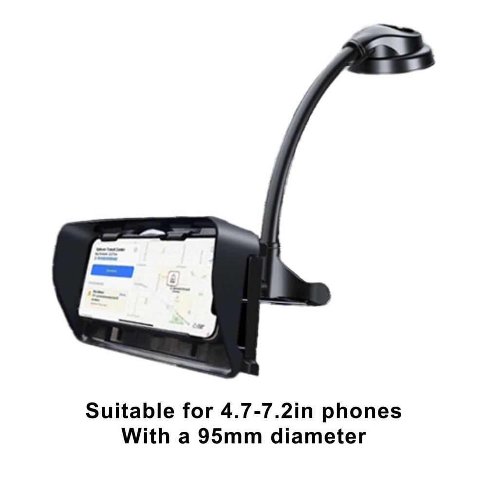Suction Cup Car Phone Holder With Sun Visor Sunshade Phone Mount 360 Rotation Auto Windshield / Dashboard Phone Stand for  car