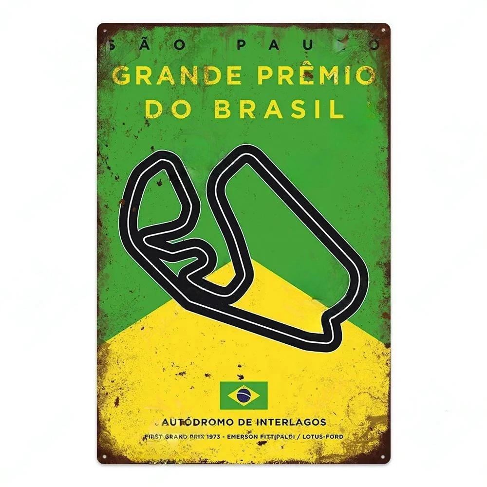 

Винтажный Металлический Постер Гоночной Трассы F Соревнование Жестяная Табличка для Мужской Пещеры Бар Гараж Клуб Домашний Настенный Декор Ретро Мотоспорт 20x30cm