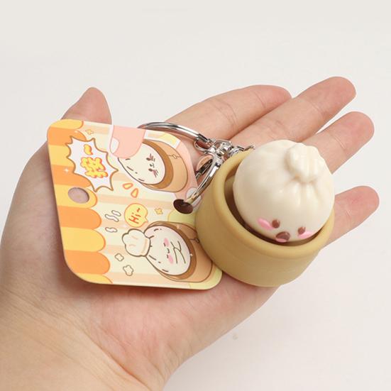 1/2/3 Stück Schlüsselanhänger Anhänger Stressabbau Spielzeug Mini Dampfbrötchen Tasche Anhänger Weich Elastisch Quetschen Dekompression Schlüsselanhänger