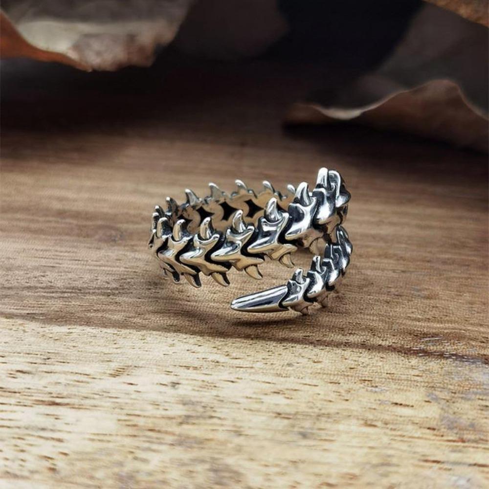 Anime Ring Kaneki Cosplay Adjustable Opening Unisex Punk Jewelry Retro Geometric Spine Ring Gift Prop Accessories