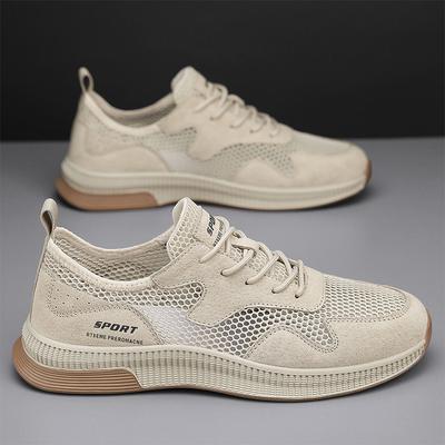 2025 Spring and Summer Men's Flying Woven Shoes Fashionable Versatile and Lightweight Outdoor Sports Mesh Shoes Driving Shoes Running Shoes