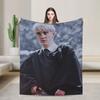 Dracor Malfoye Knitted Blanket Cartoon Tom Felton  Flannel Throw Blankets Home Couch Printed Lightweight Bedspreads