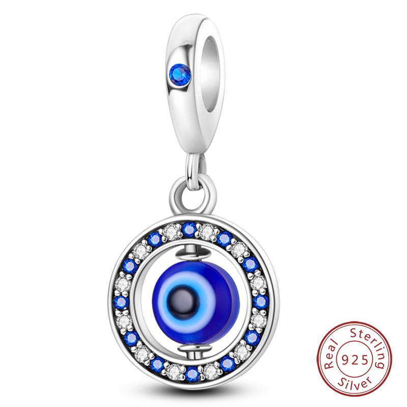 Fit Exquisite 925 Silver Charms Beads Mysterious Devil s Eye Fatima s Hand Pendant Charms For Women Fine DIY Jewelry