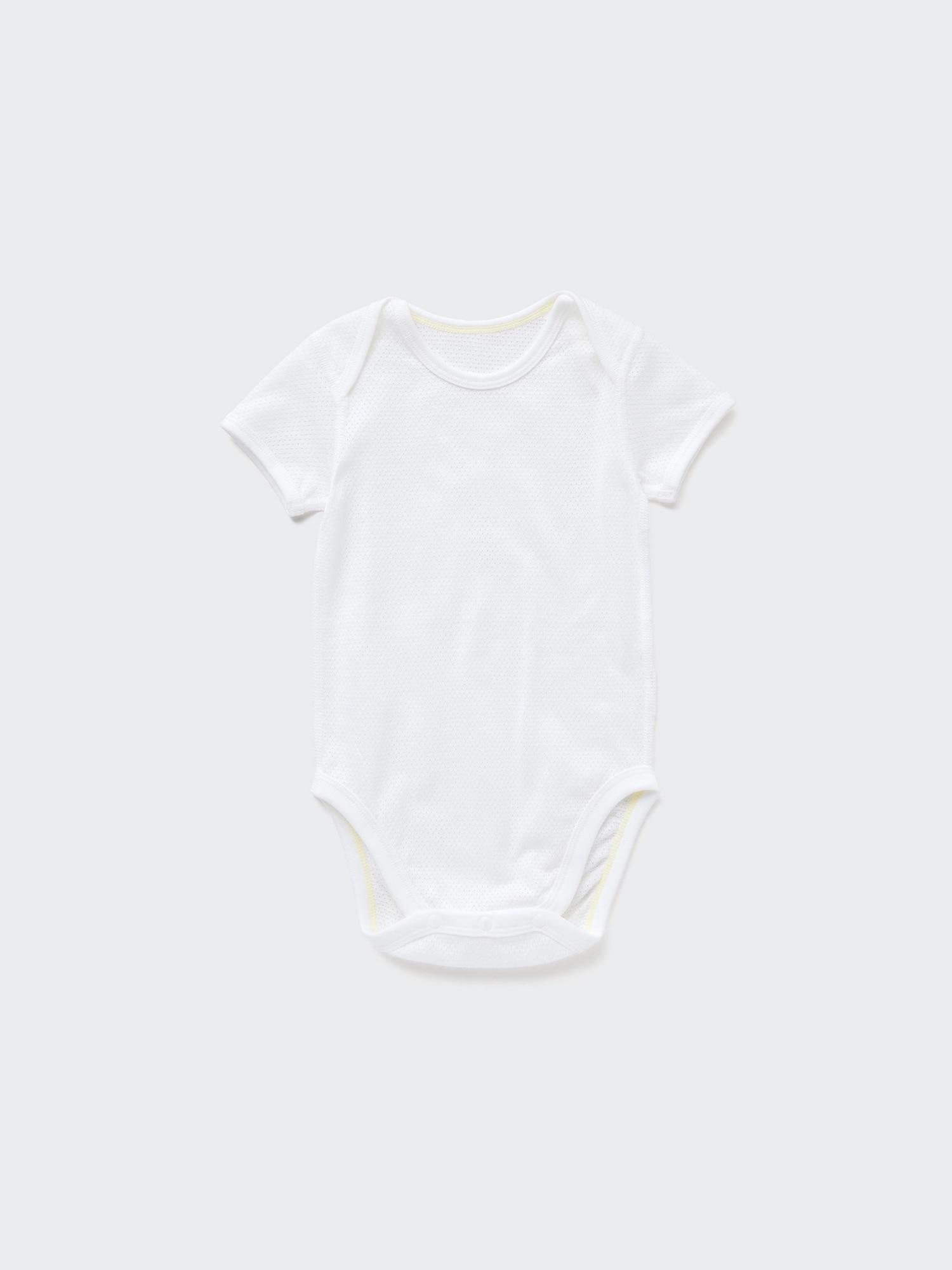 

Uniqlo Японский сетчатый комбинезон из хлопка с коротким рукавом 00 WHITE/70