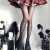 Gothic Style Mesh Tights With Edgy Crosses Motif Breathable Nylon For Women