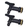 2Pcs Water Butt Tap with Brass Seal Replacement Rain Water Collection Tap for Garden Home Fit 3/4" Thread Adapter