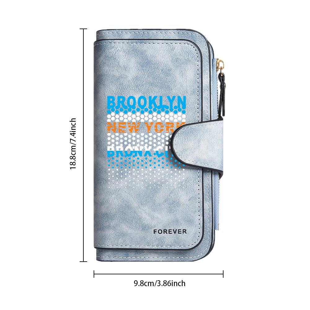 Fashion New York Pattern Long Wallet Casual Portable Multi Card Slot Purse