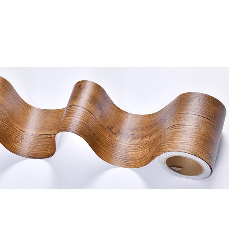 

10M/Wood Grain Tape Furniture Renovation Repair Duct Tape Furniture Renovation Adhensive Skirting Waist Line Floor Stickers 5cm&10m