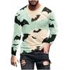 Spring and Autumn Round Neck Halloween Pattern 3D Printed Top Fashionable Casual Long Sleeved Men's T-shirts
