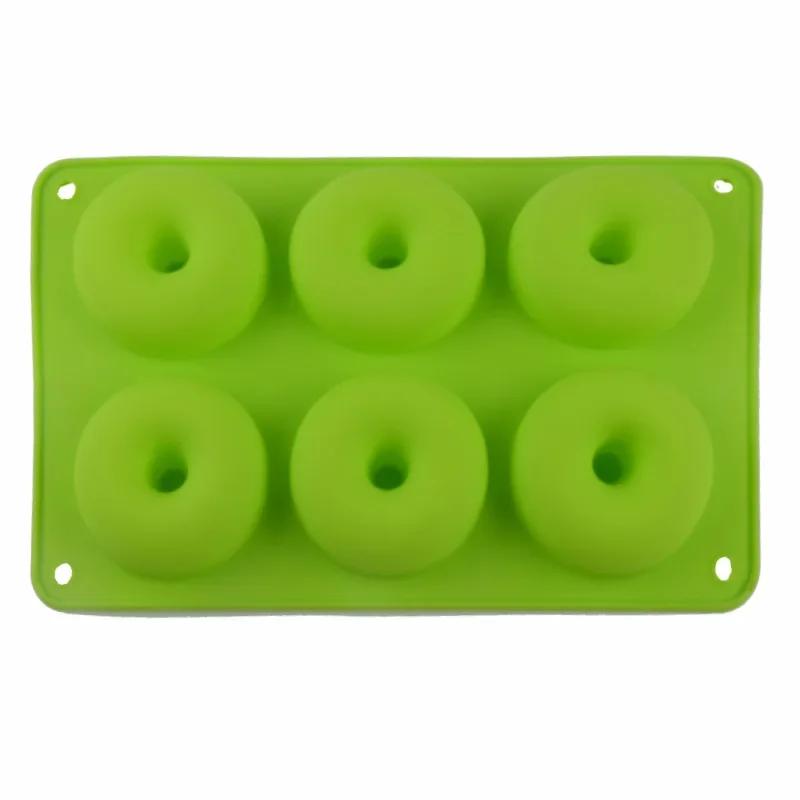 6 Cavity Silicone Donut Mold Non-Stick Baking Tray Reusable Bagels Muffins Donut Maker Cake Mould Baking Pan DIY Decoration Tool