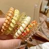 Women's Aqua Colorful Telephone Cord Hair Ties Set of 6