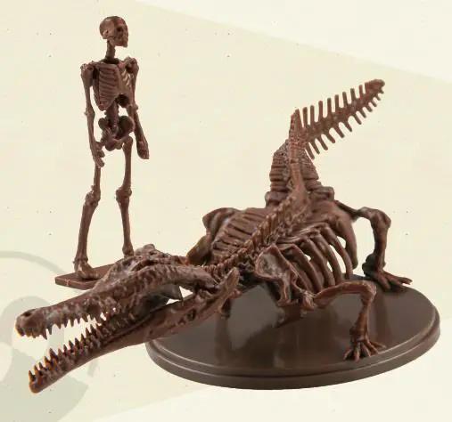 Genuine Gacha Scale Model Museum Simulation Crocodile Skeleton 1/35 Immovable Fossil Model Action Figure Toys