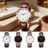 Men's Analog Quartz Watches Minimalist Three-Hand Watch Classic Adjustable Leather Strap Watch for Fathers Husbands Gifts for Office Party Dating
