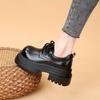 Women's Thick Sole Heeled Laced  Korean Style Loafers 2025 Spring Autumn New Design British Fashion Lace Up Shoes
