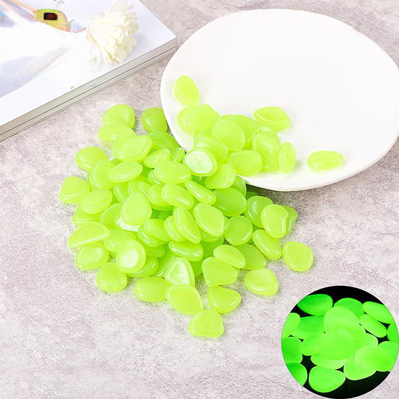 

Glow-in-the-Dark Pebbles1000-2000pcsColorful Glowing Plastic Stones Reusable Wedding Party Garden Landscape Decoration 1001pcs зелений