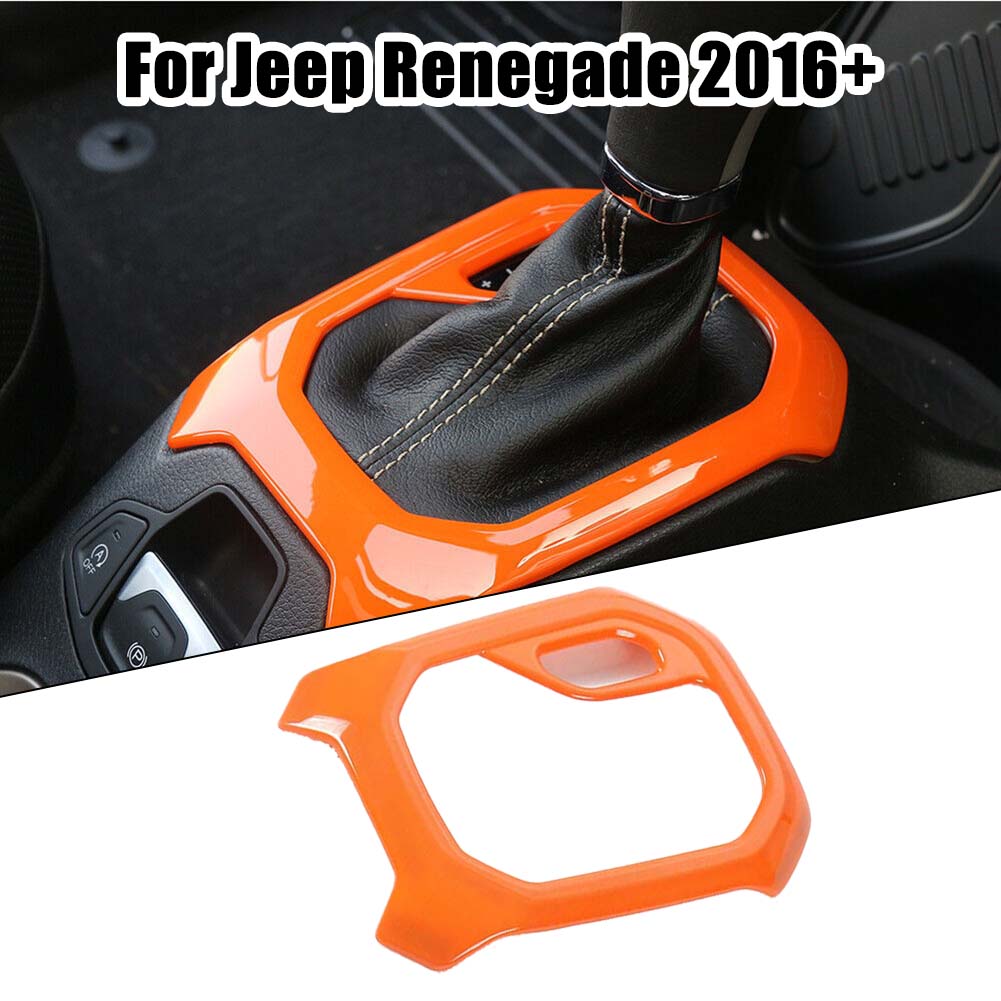 Dekorasjon for girpaneeldeksel i midtkonsollen for bil ABS-plast oransje for Jeep for RENEGADE 2016+ biltilbehør
