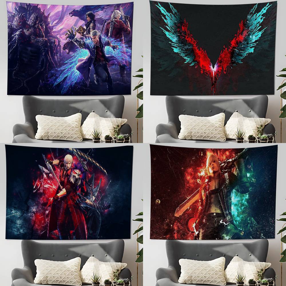 DDevil May Cry Tapestry Wall Hanging Tapestry Art Deco Blanket Curtain Hanging At Home Bedroom Living Room Decor