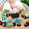 Toddler Construction Vehicles Playsets Simulation Include 4 Vehicles Puzzle Kids Detachable Toy Car Set with Screwdriver Candy Color