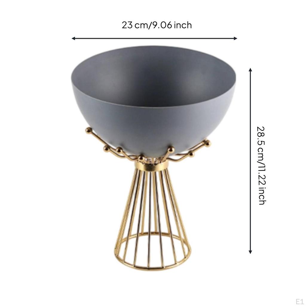 Fruit Bowl with Pedestal Modern holder Decorative for Tabletop, Living Room, Dining