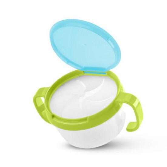 Barnmat Snack Catcher Anti Spill Förvaringshållare Matskål med täckhandtag