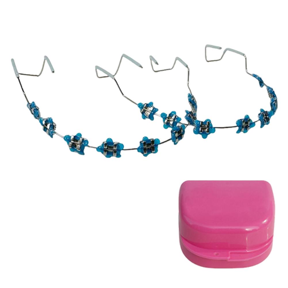 Fake Braces Colorful Brackets For Teeth Temporary Metal Wires Metal Bracket Orthodontic Ligature Ties Dental Decor Accessories