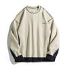 Lässiges Vintage Herren-Sweatshirt mit kontrastfarbenen Flicken, langen Ärmeln und Rundhalsausschnitt