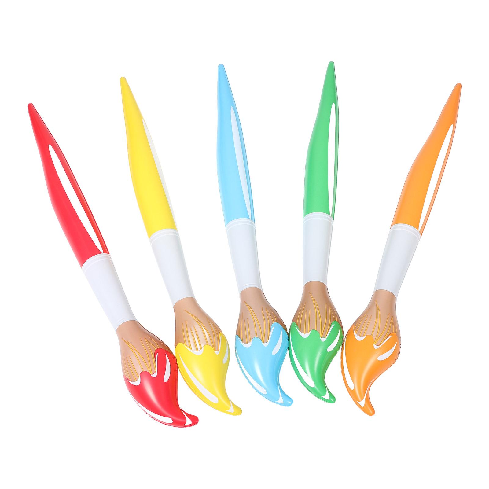 

5 шт. Большая надувная игрушка-кисть для рисования ПВХ Гигантская ручка Декорация Класс Вечеринка Сувенир Воздушный шар Снова в школу Джумбо Масляная кисть 105.00X12.00X12.00CM