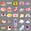 50 Sheets Pixel Style Cartoon Stickers for Journals, DIY, Refrigerators, Stationery, and Earphones