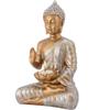Meditating Sitting Buddha Statue Showpiece Idol Home Decor Living Room Gifts Decorative Showpiece - 27 Cm  (Resin, Copper)