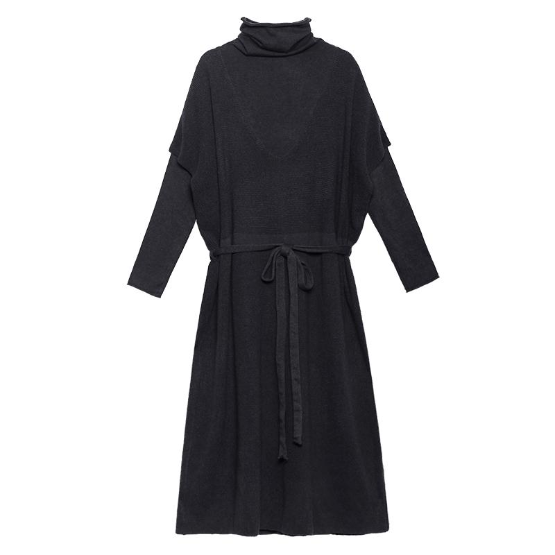 Xitao Casual Dress Women Trendy Style Turtleneck Collar Long Sleeve Fake Two Pieces ZY2310