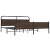 Metal Bed Frame Without Mattress Brown Oak Effect 193 X 203 Cm