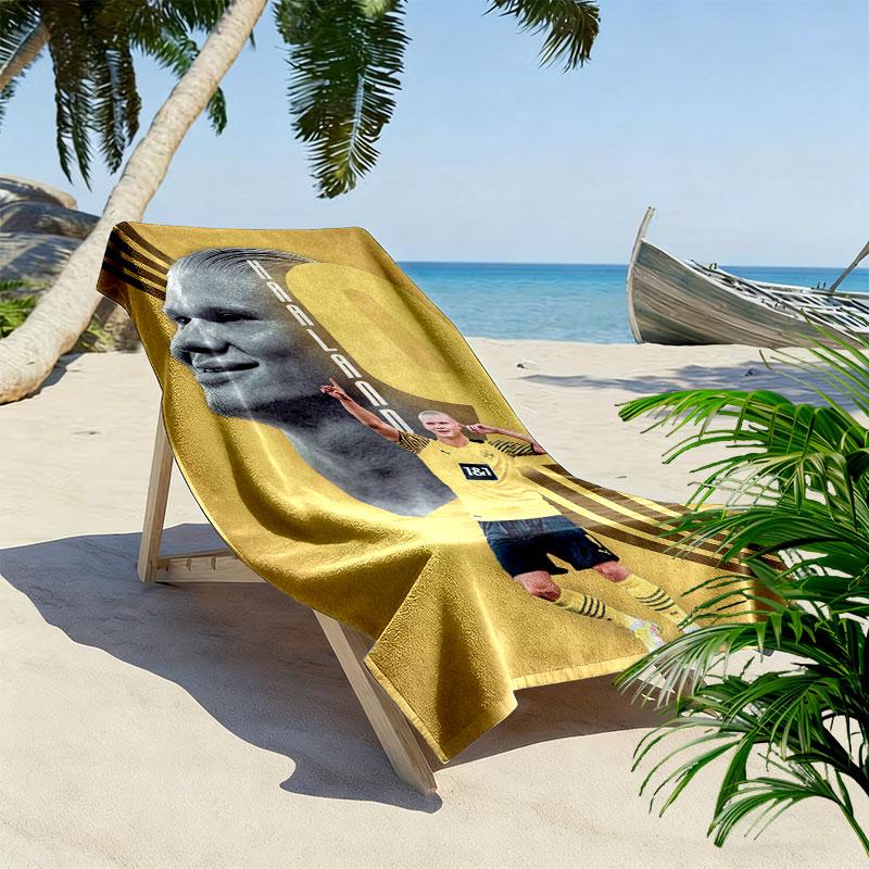 Erling Haaland GOAT Beach Towel, Large Soft Quick Dry Towel for Beach Camping Swimming