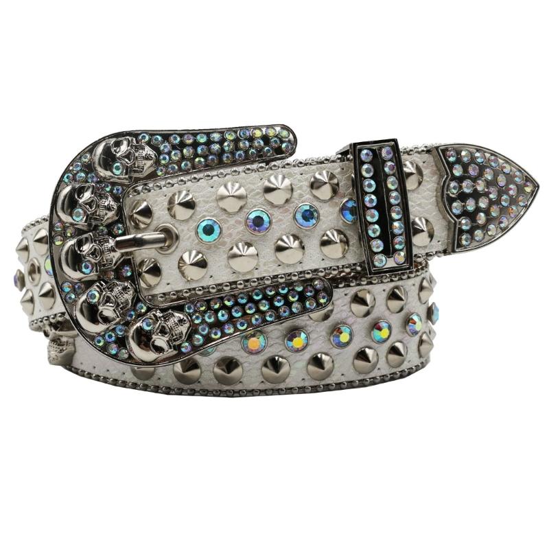 Blingbling Rhinestones Waist Belt Studded Grommet Buckle Rivets Costumes Rhinestones Heavy Duty for Jeans Pants