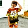 Kids Clothing Top Gradient Zebra Color 67 Printed Kids T-shirt and Shorts 2 Piece Set Summer Casual Outfit for Boy's and Girl's