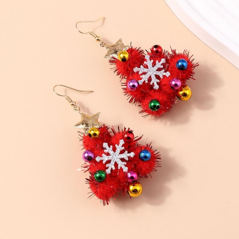 Fashion Christmas Tree Pendant Earrings Unique Charm Dangle Earrings Alloy Jewelry Birthday Gift for Women Girls