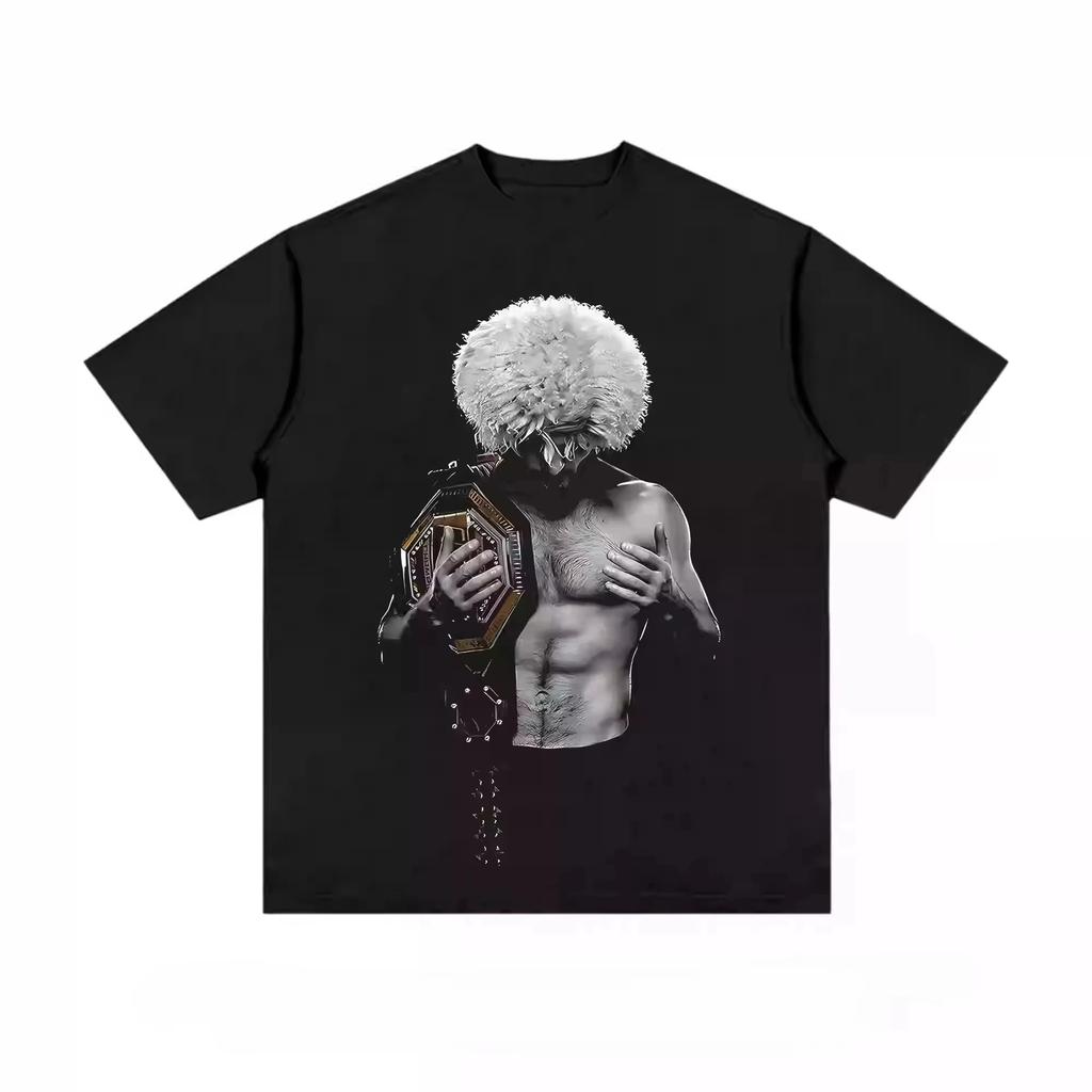 New Retro Trend Portrait Classic Ufc Star Print Women‘s Men's T-shirt Oversized Cotton Fashion Y2K Top Summer Short Sleeve Clothing Tee