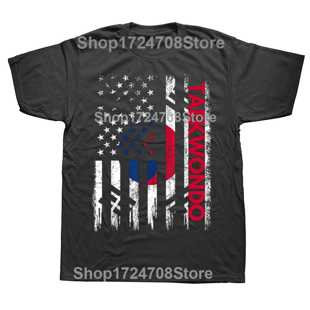 Karate Taekwondo Funny Cat Jiu Jitsu Korean Martial Arts Kick Fighting T Shirt Oversize Printed Casual Tee Casual Short Sleeve