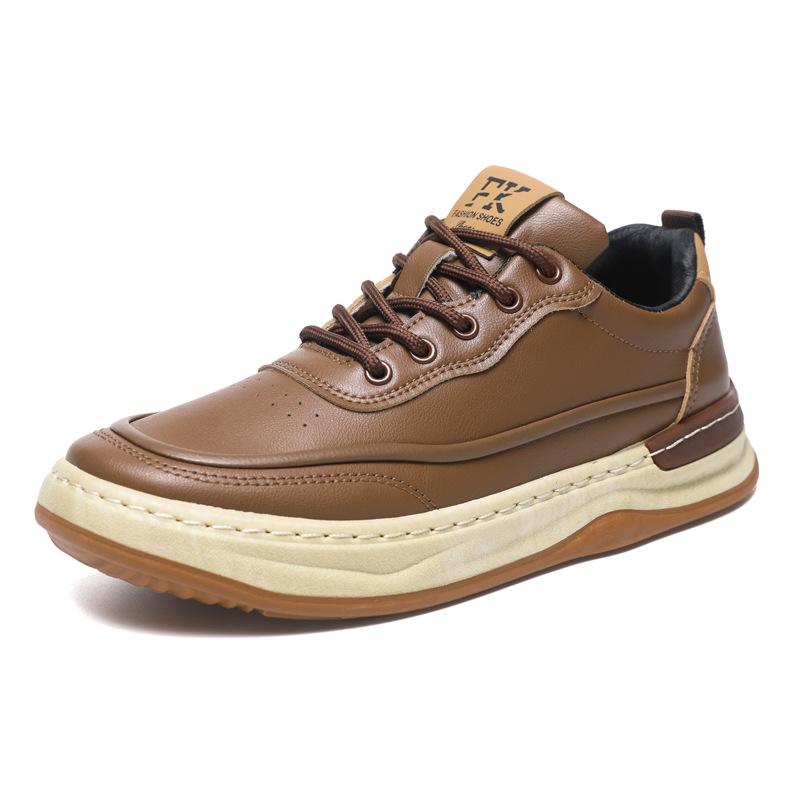 2026 Popular Men's Leather Shoes Men's Shoes Real Soft Leather Casual Leather Shoes Spring and Autumn Little White Shoes Breathable Versatile Board S