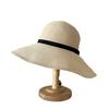 Japanese Style Folding Fine Braided Straw Hat Woman Fashion Wide Brim Vacation Sun Protection Beach Hat Accessories