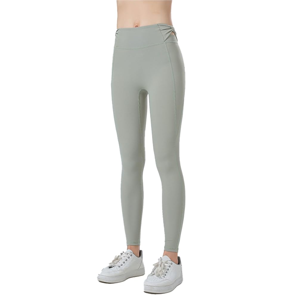 Yomoment Summer Yoga Pants with Cute Yoga Sports Gym Light Green Women's Bowknot, Leggings, Moisture-Wicking, Quick-Drying, Butt-Lifting, Stretchy,