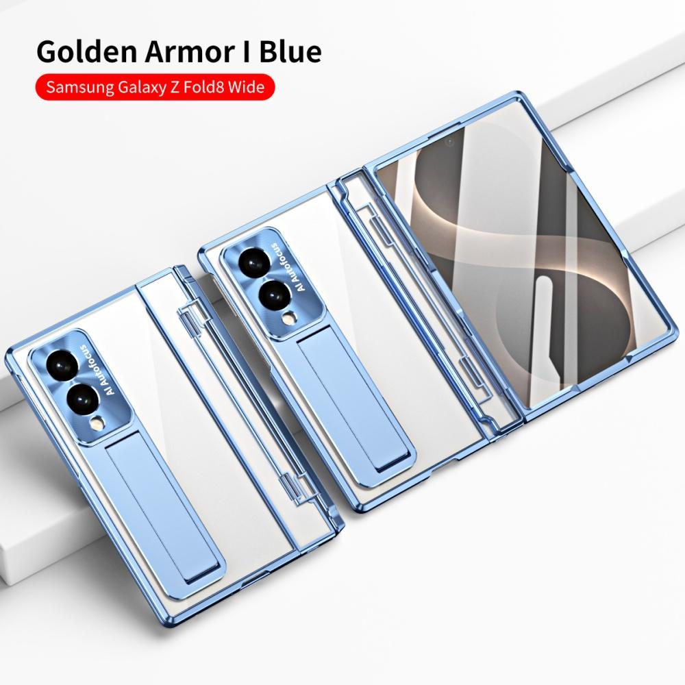 Luxury Plating Anti Falling Armor Case for Samsung Galaxy Z Fold 8 Wide Fold 3 4 5 6 7 8 Wireless Charging Clear Cover for Fold8