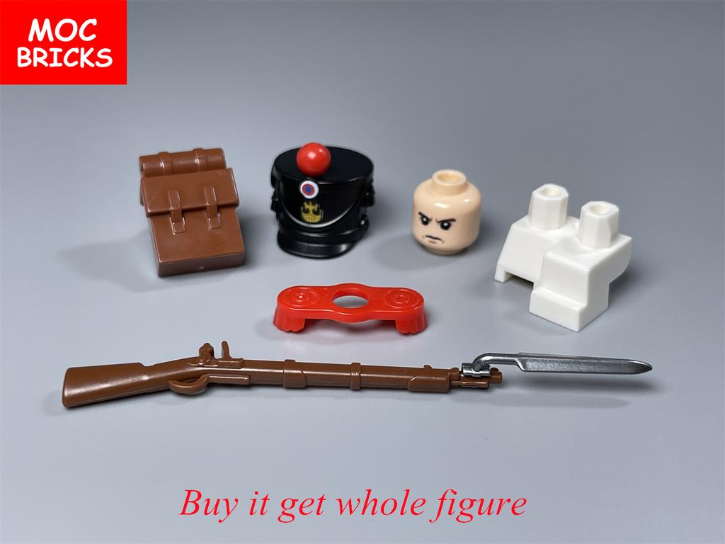 MOC Bricks Military Figures Napoleonic Wars Series Building Blocks Medieval French Dragoon British Soldiers Weapons Bricks Toys