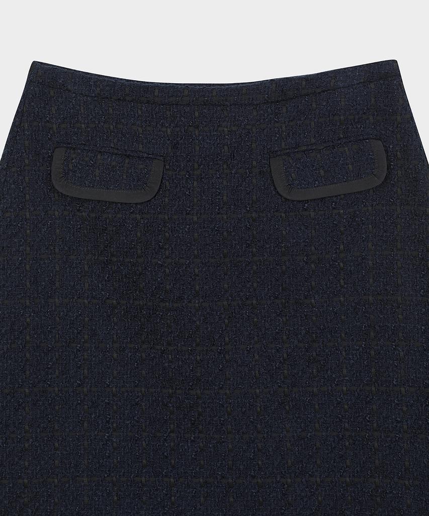Brooks Brothers Boucle 2-Pocket Skirt (Navy) (Bbkzwf4151Qef)