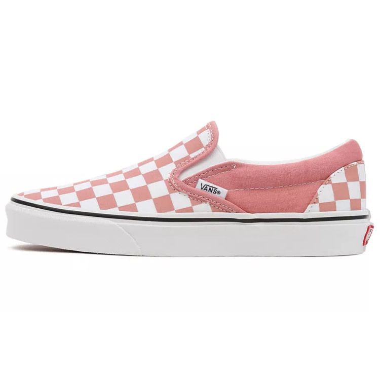 Vans Slip-On Low Top Skate Shoes Pink And White Checkerboard Women Sneakers VN000XG8B01