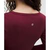 Lululemon Nulu Ribbed Wrap Front Long Sleeve Shirt  Heart Burgundy Bay