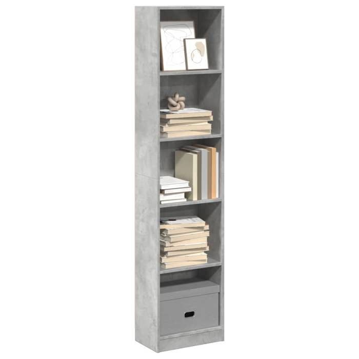 VidaXL Bookcase Concrete Grey 40x24x176 Cm Engineered Wood, Bookshelf, Book Holder, Book Support, Cabinet of 857795