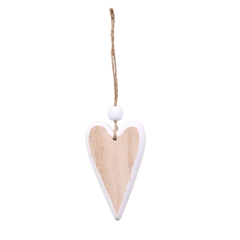Natural Wooden Heart Shaped Adornment Bedroom Decorative Pendant Hanging Ornament for Weddings and Special Occasion