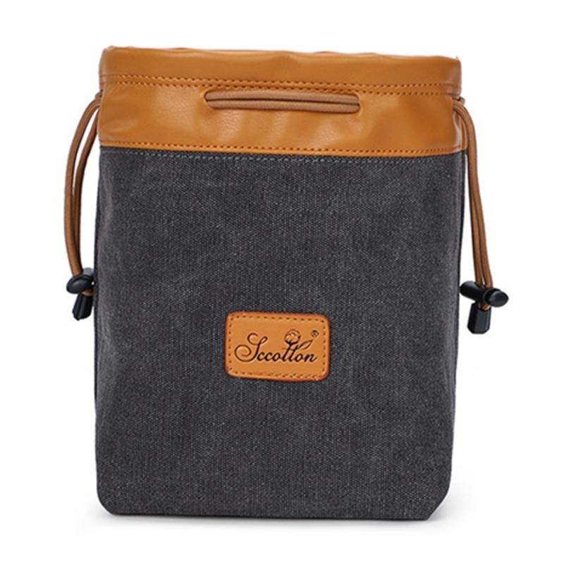 Ergonomic DSLR Camera Drawstring Bag Breathable Padding Multiple Small Compartments For Secure Carrying