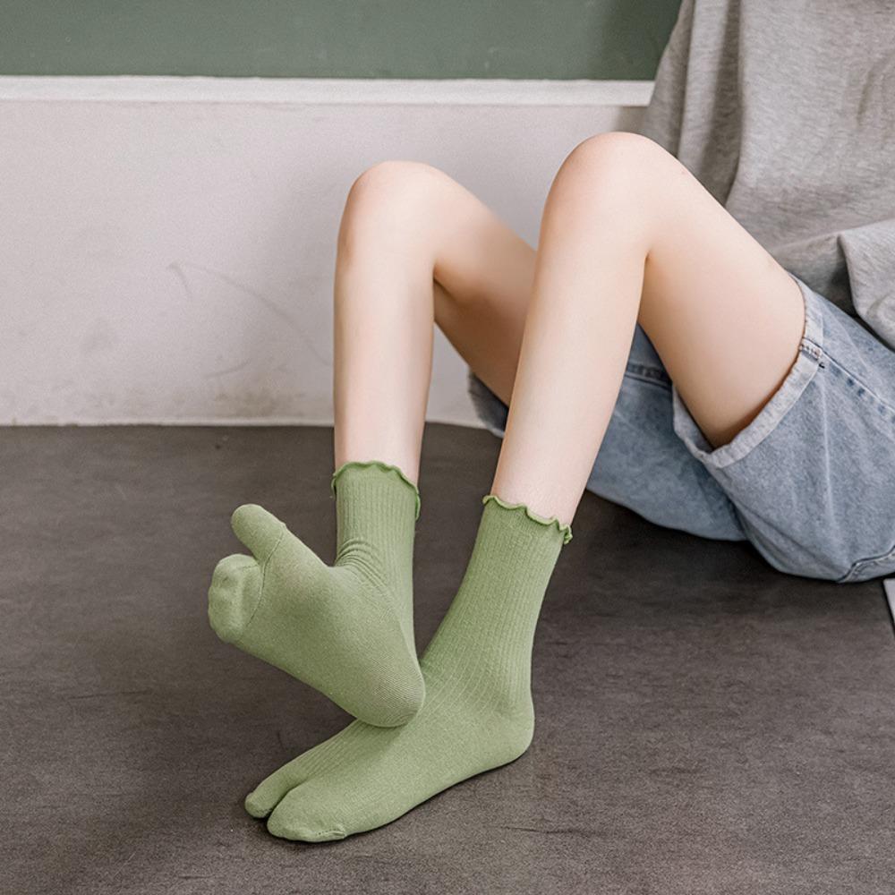 Comfortable Split Toe Socks Solid Color Two-Toed Socks Japanese Harajuku Tabi Sox  Summer