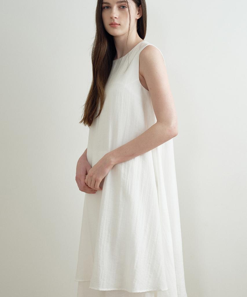 MAKE A TOAST Backhole Layered Dress Ivory Mbfsop001Iv